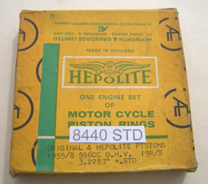 Piston ring set : 82mm Standard : 596cc - Model 19 : 1955/57